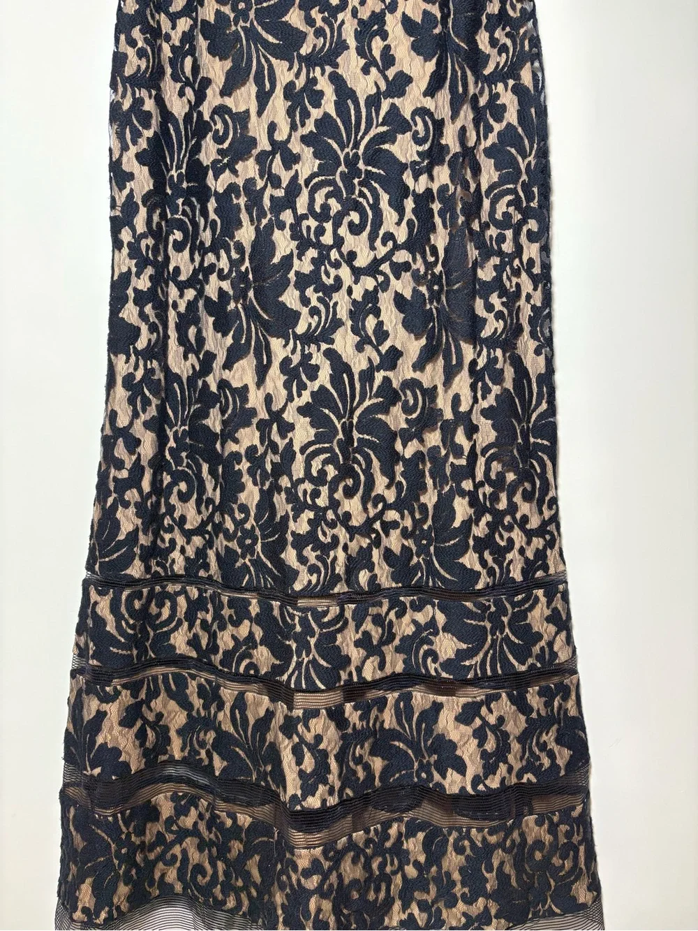 Tadashi Shoji Maxi Dress Women’s 16 Blue Gown Lace Mermaid Evening Victorian - Picture 8 of 15